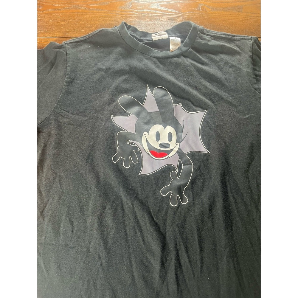 Disney Oswald The Lucky Rabbit Black Large Double Sided Short Sleeve T-Shirt